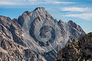 Stridations of Rock Scar The Back of Mt Moran In Grand Teton