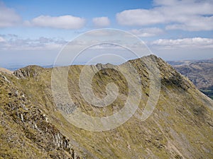 Striding Edge in the North West Lake District in Cumbria, England, UK