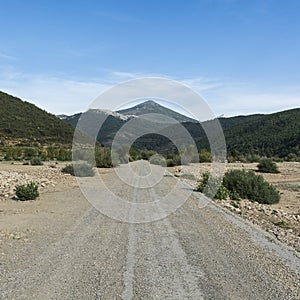 Stright gravel road in Spain photo