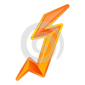 Strike lighting bolt icon, cartoon style