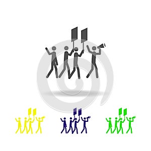 strikers multicolored icons. Elements of protest and rallies icon. Signs and symbol collection icon for websites, web design, mobi