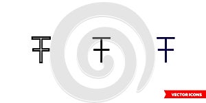 Strikethrough icon of 3 types. Isolated vector sign symbol.