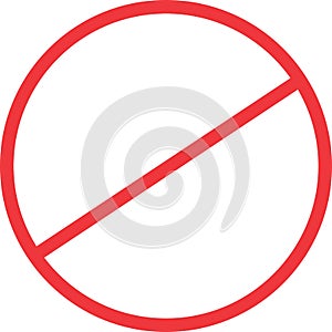 Strikethrough red circle with transparent background