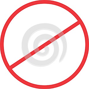 Strikethrough red circle with transparent background photo