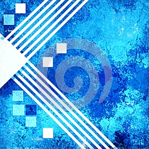 Abstract Blue Art: Geometric Shapes, Grunge Texture, And Modern Design
