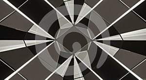 Abstract Geometric Black and White Pattern with Reflective Sharp Lines