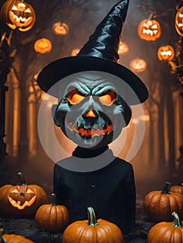 celebrate halloween by making a scary statue like a very evil witch photo