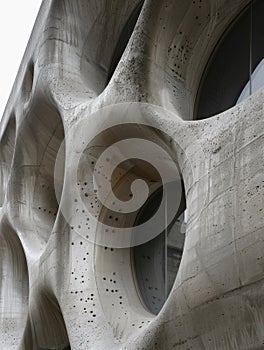 Striking architectural detail of a modern concrete structure