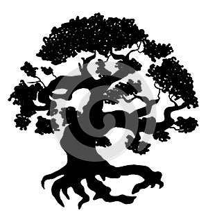 Striking Black Life Tree Illustration: A Symbolic and Meaningful Piece of Art