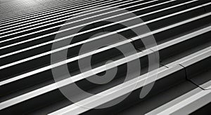 Abstract geometric pattern of light and shadow on parallel lines