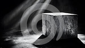 Dramatic Black and White Cube Good Resolution Stock Photo