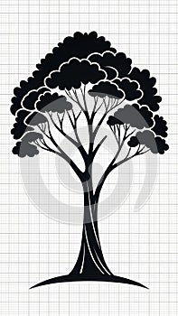 Stylized Silhouette Tree Illustration