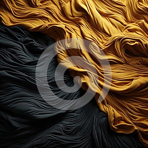 Striking black and yellow cloth with flowing organic forms