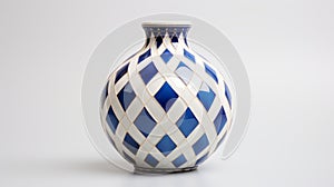 Striking Blue And White Vase With Diamond Pattern - Inspired By Lois Greenfield