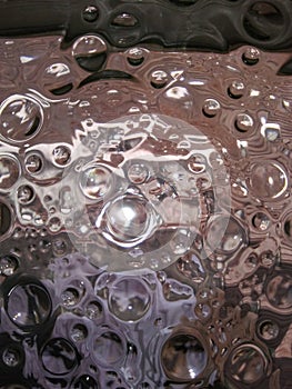 Striking bubbles in close up view.