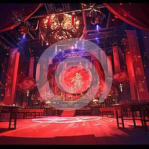 Striking Chinese Opera Theater Interior