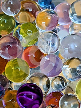 The striking colors of water balls