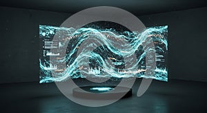 Futuristic holographic big data visualization