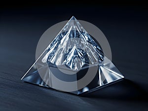 Abstract Crystal Pyramid on Dark Surface