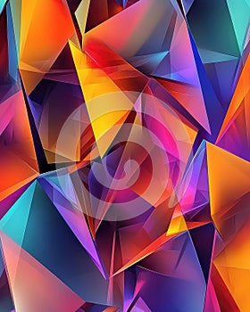 Vibrant Geometric Intersecting Forms in Bold Colors