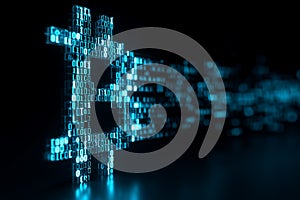 Bitcoin Symbol in Binary Code