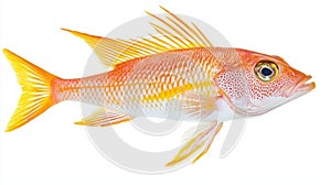 striking goatfish Mullidae displays its vibrant coloration and intricate patterns highlighting its unique features in a photo
