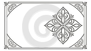 Ornate Geometric Cross Pattern in Decorative Rectangular Frame, vector design Generative AI