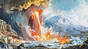 A striking illustration of the physical and chemical processes involved in the formation and movement of pyroclastic photo