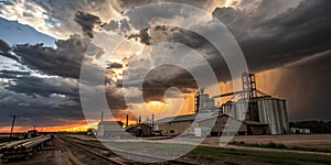 Dramatic Sky Over Sawmill