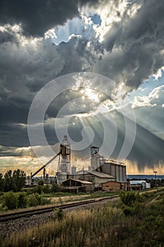 Dramatic Sky Over Sawmill
