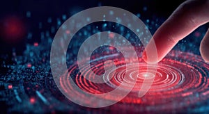 Futuristic Touch Interface with Red Lights