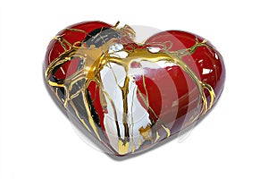 Kintsugi Heart: Broken and Repaired with Gold