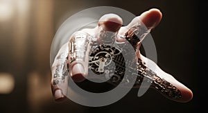 Cybernetic Hand Reaching Out