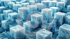 Geometric Abstraction: 3D Blocks on White Background