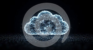 Abstract digital cloud network glowing graphic