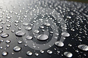 Water Drops on Black Surface