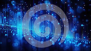 Illuminated Data Visualization Displaying Horizontal Light Columns Against a Dark Background in a Digital Art Style