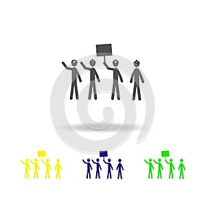 striking miners multicolored icons. Elements of protest and rallies icon. Signs and symbol collection icon for websites, web desig