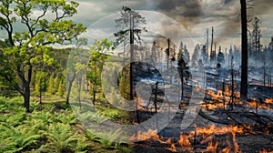 Aftermath of Wildfires â A Divided Forest Landscape
