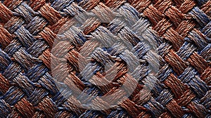 Striking Photo: Woven Brown And Blue With Dynamic Brushwork Vibrations