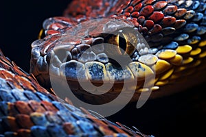 Striking Phyton snake macro. Generate Ai