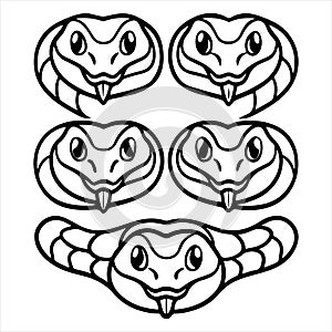 Striking 'Puff Adder Illustration Vector Style' in a powerful, venomous vector flat design style.