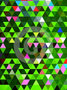 Striking salient featured colour combination of digital pattern of triangles and squares