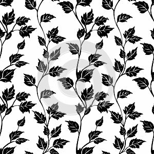 Striking Seamless Branch Pattern in Bold Black and White for Dramatic Interiors and Graphic Visuals