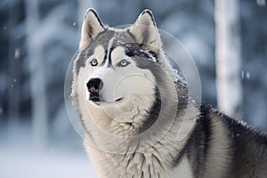 Striking Siberian husky animal. Generate Ai