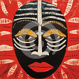 Striking Symmetrical Patterns: African-inspired Performance Art With Vintage Imagery