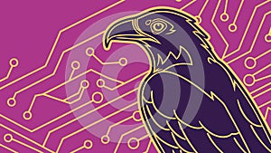 Eagle Head with Bold Lines Vector, Strength and Modern Art Style, vector design Generative AI