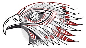 Majestic Eagle Head: Tribal Symbol, Powerful Bird, Artistic Emblem, vector design Generative AI