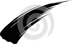 Dynamic Black Brush Stroke Vector Element