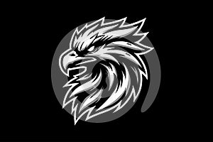 Fierce Eagle Head Mascot Logo Vector Illustration